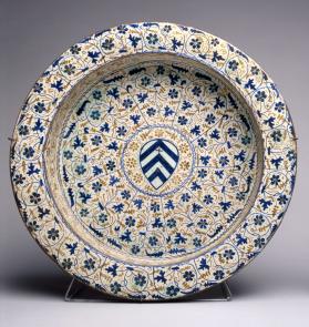Lusterware Basin with Coat of Arms of  Guasconi Family of Florence