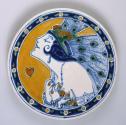 Plate (Charger) with Flapper Girl (Talavera Poblana)