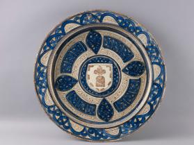 Lusterware Plate with Coat of Arms of Despujol Family