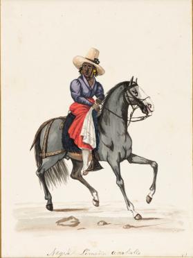 An Afro-Hispanic Woman of Lima on a Grey Horse
