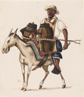 Water Seller on a Donkey, Lima