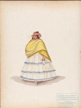 Woman Walking in Yellow Shawl and Smoking, Peru