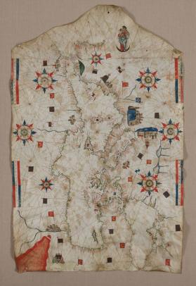 Portolan Chart of the Mediterranean, Black Sea, and Atlantic (Finisterre to Cape Nun)