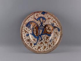 Plate with a Rider on a Caparisoned Horse